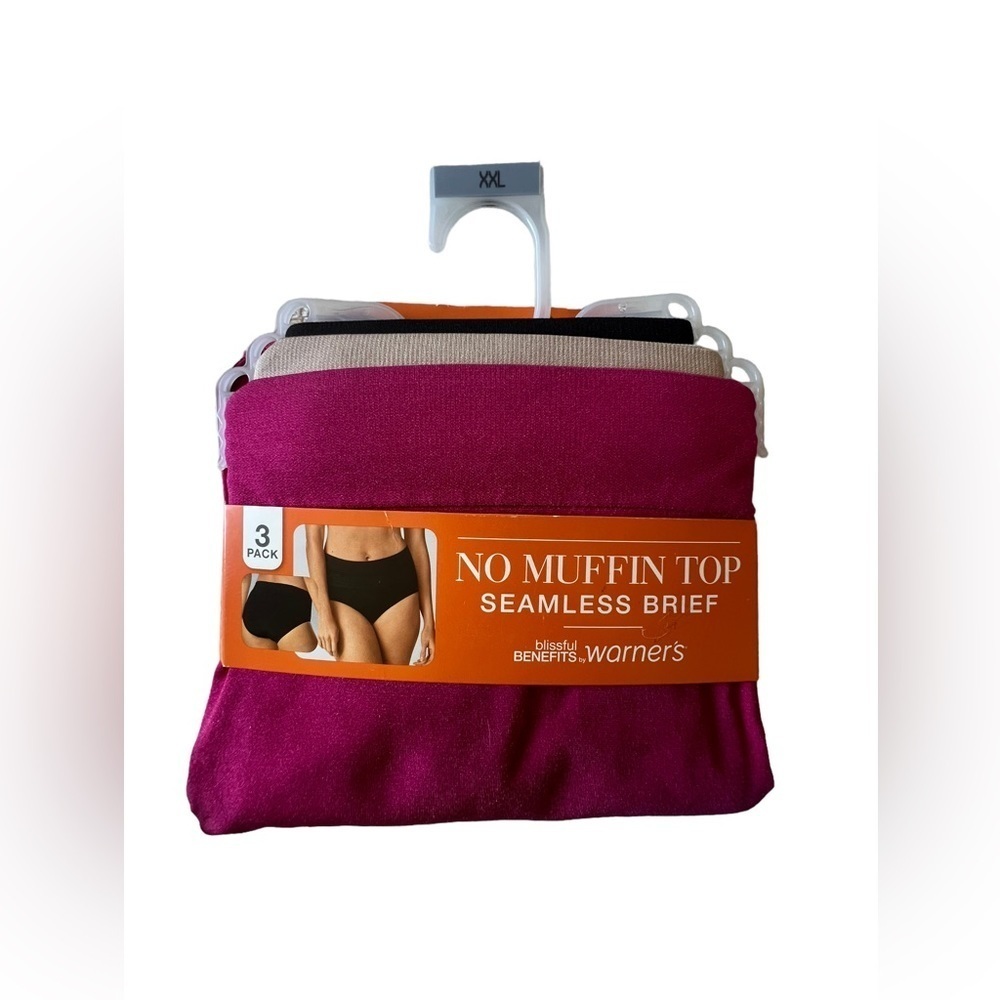 NWT-No Muffin Top Seamless Hipster Underwear 3pks Side Slimming Brief 3pk 2XL/9